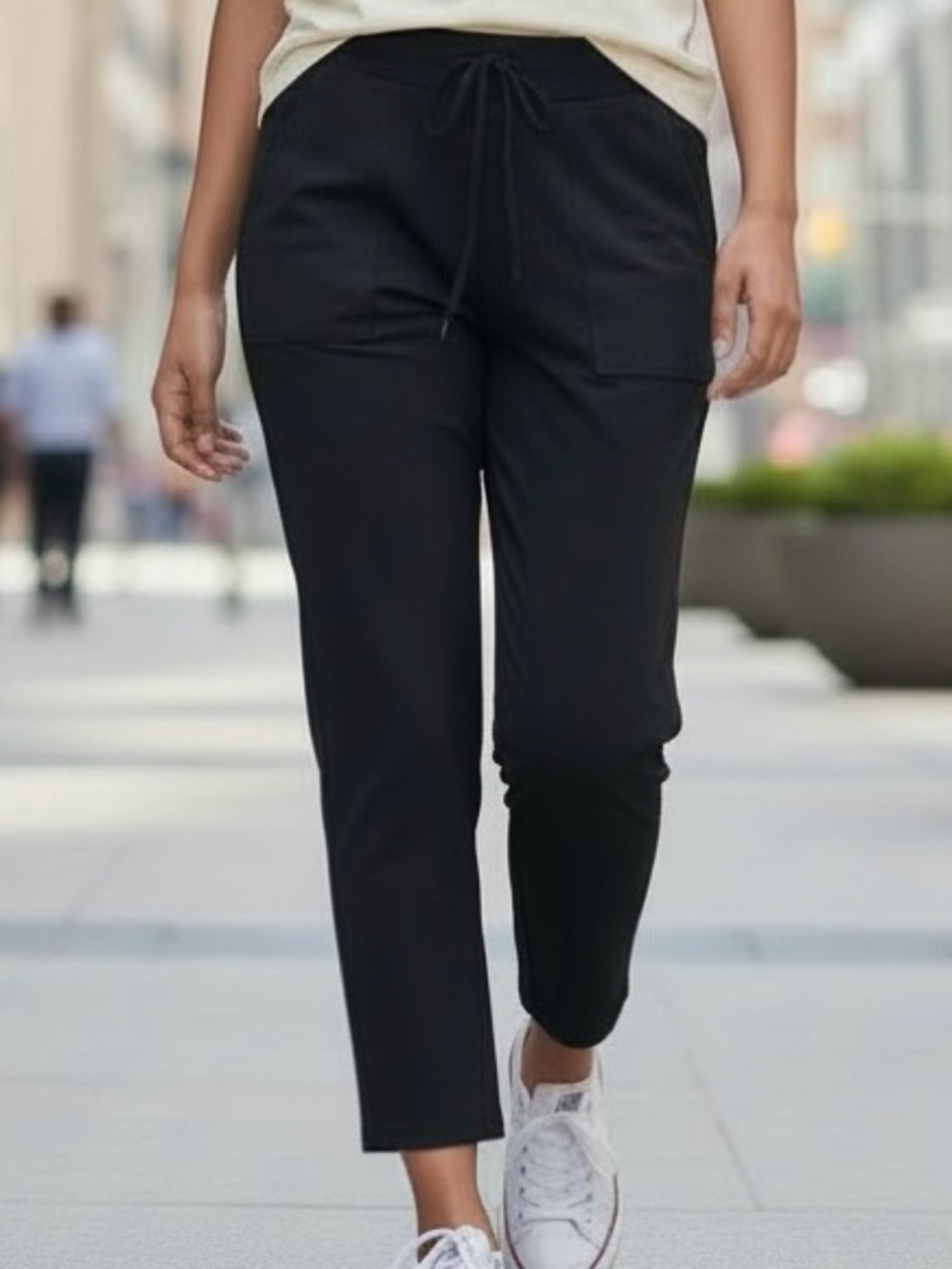 Madewell Drawstring Black Split Hem Jogger Pants Size XS